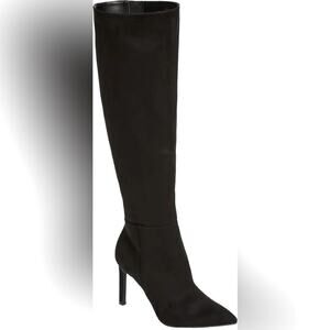 NWOB Open edit women’s pointed toe boots knee high black fall shoes faux‎ suede